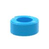 A neatly coiled Electric Blue Premium Microbore Hose 6.3mm x 100m, perfect for pure water window cleaning systems, displayed on a plain white background.